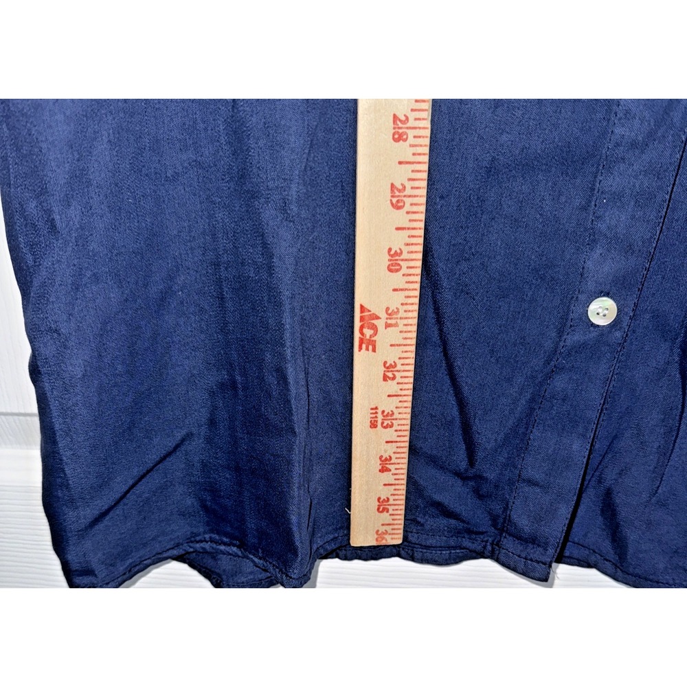 Zilcremo Shirt Dress XL Blue Button Down Tunic Casual Coastal Minimalist Travel - Picture 10 of 11